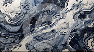 Indigo Mystique: An Enchanting Panoramic Banner Showcasing Abstract Marbleized Stone Texture in Deep Indigo Tones, Conjuring a Sen