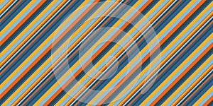 Indigo Orange Sky Blue Seamless Inclined Stripes