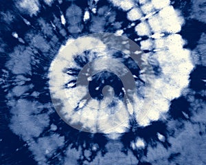 Indigo Round. Bohemian Tye Dye. Blue Circle photo