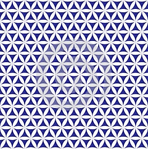 Indigo seamless flower of life pattern - sacred geometry background - most magical pattern on the world