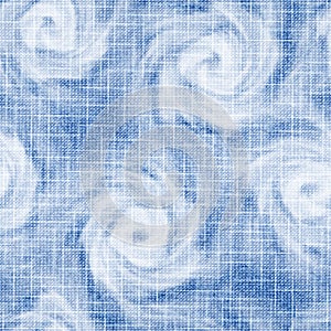 Indigo seamless pattern. Dye tie background. Shibori fabric texture. Repeating modern denim pattern whit faded effect for prints.