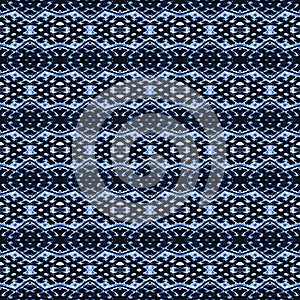 Indigo seamless portuguese ethnic tiles azulejos Blue ikat spanish tile pattern Italian majolica Mexican puebla talavera. Moroccan