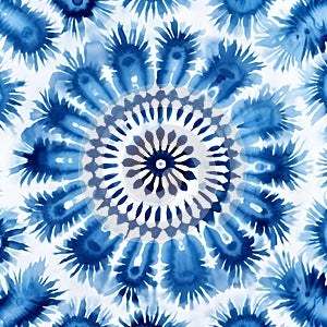 indigo tie dye pattern on cotton fabric abstract background. tie dye abstract blue background from nature. Indigo Blue Shibori Tie