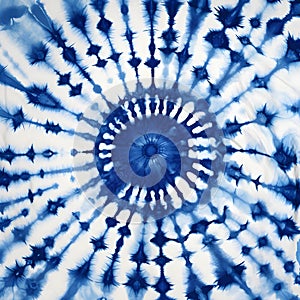 indigo tie dye pattern on cotton fabric abstract background. tie dye abstract blue background from nature. Indigo Blue Shibori Tie
