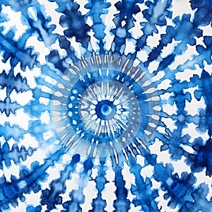 indigo tie dye pattern on cotton fabric abstract background. tie dye abstract blue background from nature. Indigo Blue Shibori Tie