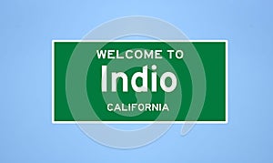 Indio, California city limit sign. Town sign from the USA. photo