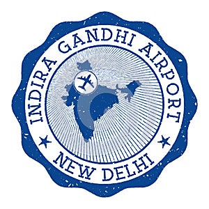 Indira Gandhi Airport New Delhi stamp.