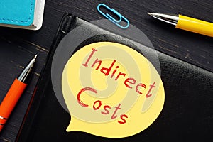 Indirect Costs inscription on the sheet