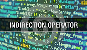 Indirection operator concept illustration using code for developing programs and app. Indirection operator website code with