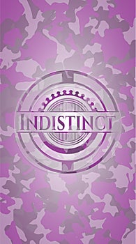 Indistinct pink camouflage emblem. Vector Illustration. Detailed.  EPS10