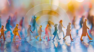 Indistinguishable figures running together in a charitable blur