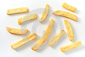 Individual big steak pommes or french fries chips photo