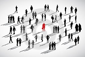 Individual Businessman Standing Crowd Business Concept