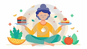 An individual completing a mindful eating exercise becoming more aware of their relationship with food and finding photo