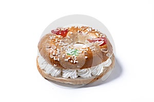 Individual Epiphany cake roscon de reyes