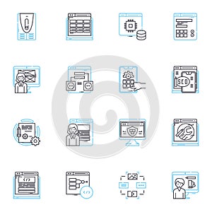 Individual growth linear icons set. Self-improvement, Personal development, Enlightened, Transformation, Flourishing