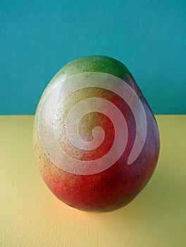 Individual Mango against a Colorful Background