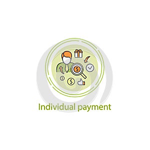 Individual payment concept line icon