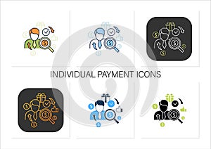 Individual payment icons set