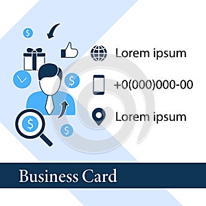 Individual payment square business card
