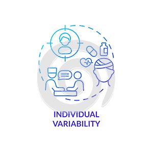 Individual variability blue gradient concept icon