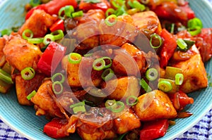 Indo-Chinese starter-Paneer Manchurian in bowl