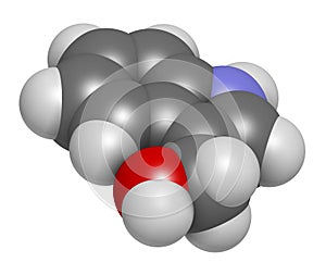 Indole-3-carbinole (I3C) cruciferous vegetable molecule. 3D rendering.  Present in food prepared with broccoli, cabbage, kale, etc