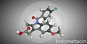 Indometacin molecule, is a nonsteroidal anti-inflammatory NSAID drug