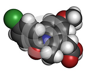 Indomethacin indometacin non-steroidal anti-inflammatory drug NSAID molecule.