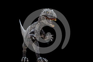 Indominus rex isolated  on black background