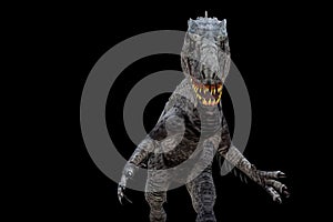 Indominus rex isolated  on black background