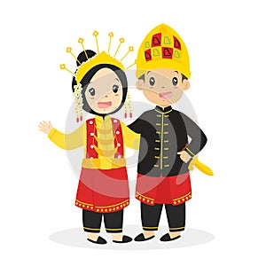 Indonesia Aceh Traditional Wedding Dress Vector photo