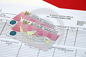 Indonesia child identity card Kartu Identitas Anak or KIA card. ID document for indonesian children photo