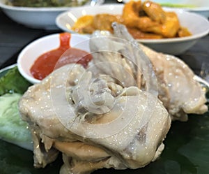 Indonesia Cuisine, Ayam Pop Chicken Hidang Style Padang Food