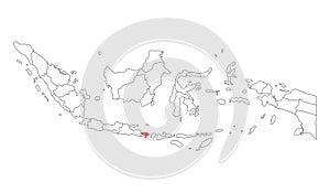 Indonesia detailed Bali map shape, Flat web graphic concept icon symbol vector illustration