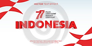 indonesia 77 editable text effect
