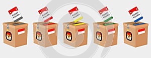 Indonesia Election Day concept. (translation text kpu, pilpres, serentak PEMILU election). 3D Render..