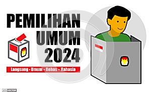 Indonesia Election Day concept. (translation text kpu, pilpres, serentak PEMILU election). Eps Vector..