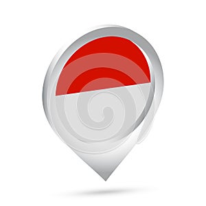 Indonesia flag 3d pin icon