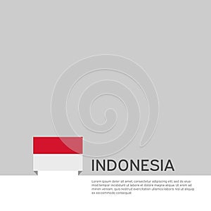 Indonesia flag background. State patriotic indonesian banner, cover. Document template with indonesia flag on white background.