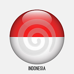 Indonesia flag in circle shape.