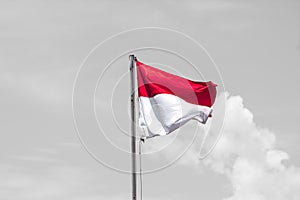 Indonesia flag, Pop color with black and white background