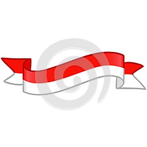 Indonesia Flag Ribbon Vector Illustration