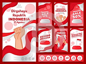 Indonesia independence day social media stories template