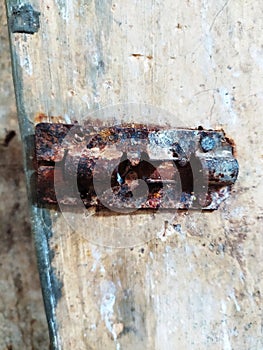 INDONESIA,JUNE 19, 2021 ;Classic door buttons that have rusted due to age in Temanggung Central Java, Indonesia