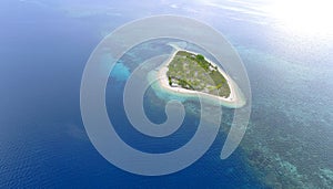 Aerial Isolated island, tropical island photo