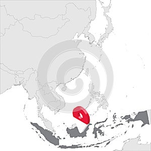 Indonesia Location Map on map Asia. 3d Indonesia flag map marker location pin. High quality map of Republic of Indonesia. Southeas