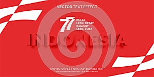 indonesia 77 logo bold modern editable text effect