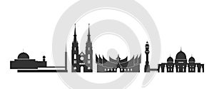 Indonesia logo. Isolated Indonesian architecture on white background