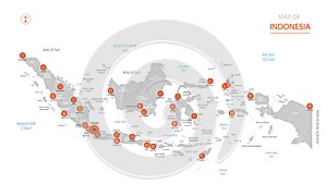 Indonesia map with administrative divisions.